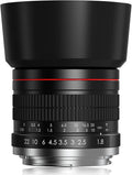 E 85mm f1.8 Portrait Lens - MF for Sony a7 IV/a7 III/ZV-E10/a7R V/a7C II/a7R IV/a7S III/a1/a9 III/a6400/a6100/a9 II/a7 II/a6000/NEX-6/NEX-5/Alpha - Manual Focus Mirrorless Cameras Lenses(E Mount) by Lightdow