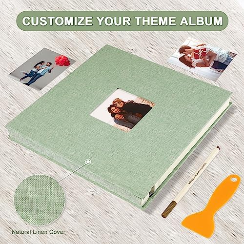 Photo Album Self Adhesive Pages Scrapbook 11x10.6 GrassGreen 40 Pages - Image 4