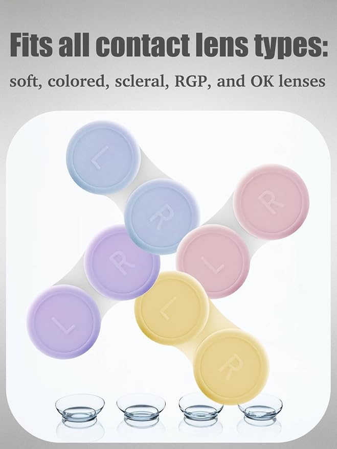 Vastsoon 4 Pack Contact Lens Case, Contact Solution Soaking Case Replacement Kit for Travel, Daily Use (Pink) - Image 6
