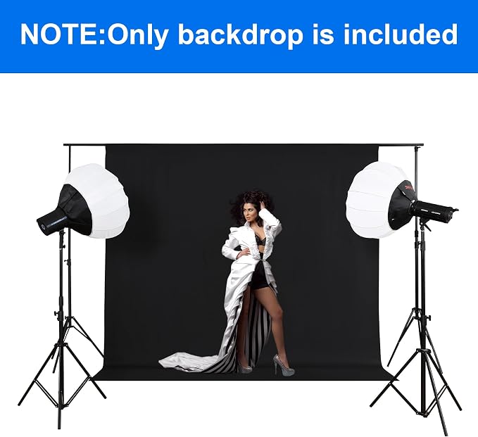 Joccun 6X9FT Black Backdrop Background for Photography,Polyester Backdrop Curtain Background Screen for Photography,Photoshoot,Video Recording,Studio(6X9ft,Black) - Image 7