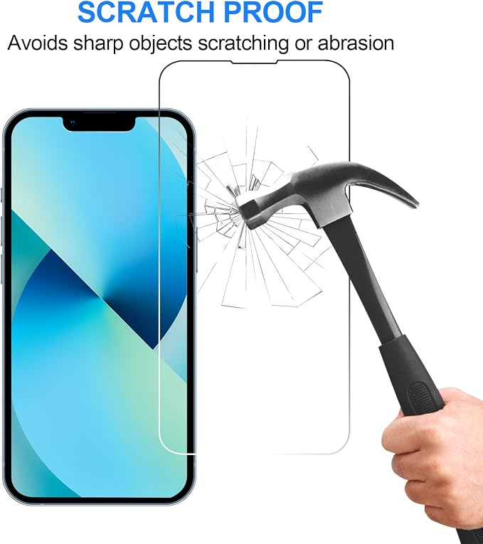 3+3 Pack Glass Screen Protector for iPhone 14, 6.1 Inch | Camera Lens Protector, HD Clear Tempered Glass Film, Anti-Scratch, Bubble Free, Case-friendly - Image 3