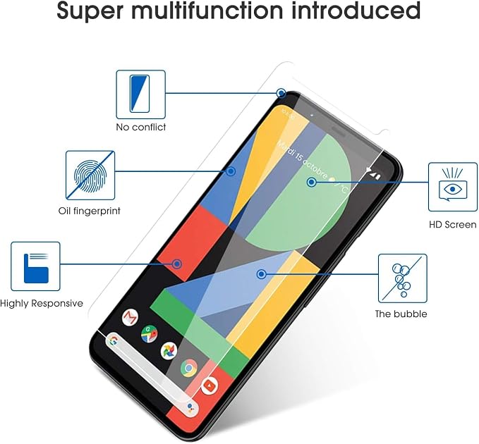 OMOTON [4 Pack] Screen Protector Compatible with Google Pixel 4XL, Tempered Glass Screen Protector for Google Pixel 4 XL 2019 Released, Scratch Resistant/Case Friendly - Image 5