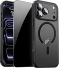 for iPhone 17 Pro Case with Privacy Screen Protector, Black | Full Camera Protection, Compatible with MagSafe, Magnetic Translucent Matte Shockproof Phone Cover for iPhone 17 Pro by ZOZDOKG