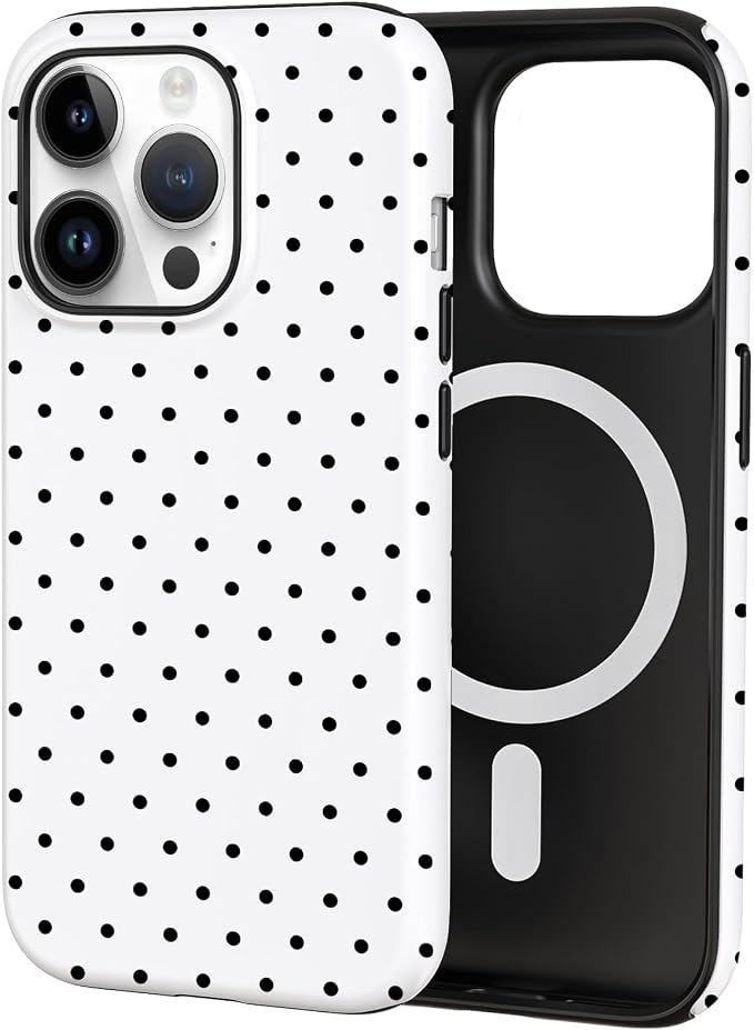 TPU Phone Case for iPhone 14 Pro Max, MagSafe Wireless Charging Compatible, Shockproof Slim Fit Protective Cover with Anti-Yellowing & Raised Camera Protection (Polka dot 8, iPhone 14 Pro Max) by Unknown