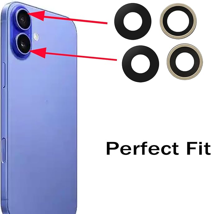 2pcs/Set Back Camera Lens Glass Replacement for iPhone 16 Plus Camera Lens Replacement with Pre-Installed Adhesive + Repair Tool Kit, Anti-Lens Scratch & Waterproof - Image 6