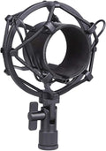 Koolertron Microphone Shock Mount,Mic Clip Holder,Universal 50MM Anti-Vibration Mic Holder for 48MM-54mm Diameter Studio Condenser Mic (Black) by Koolertron