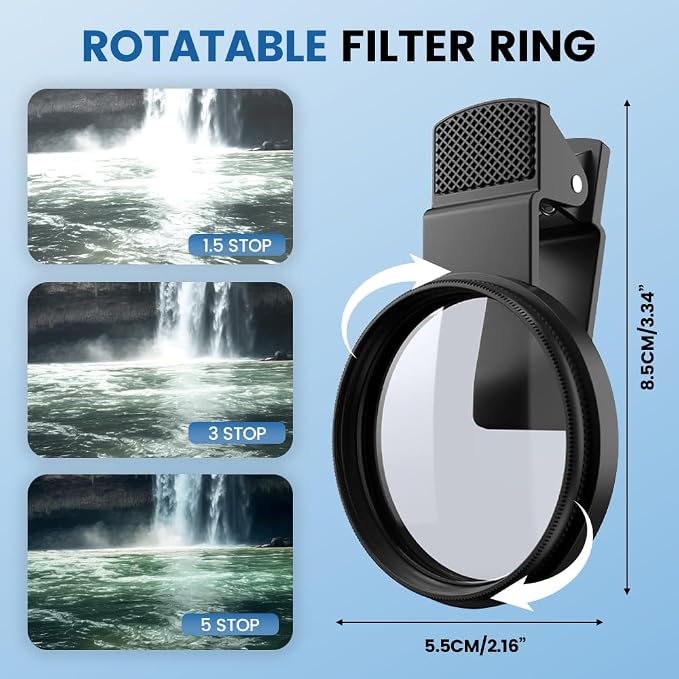 52mm Clip on CPL Phone Camera Lens Filter Kit, 2026 New Phone Filter, Portable Adjustable Polarizing Lens for Smartphone (1 Kit) - Image 5