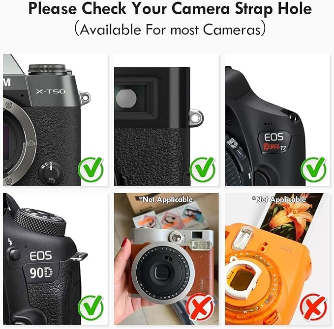 VOVMOEYA Camera Neck Strap,G7X MARK III body strap PU Shoulder Adjustable Strap for photographers for Fujifilm/for Nikon/for Canon/for Sony/for Minolta/for Panasonic/SLR/DSLR Cameras Texture-Pink - Image 2