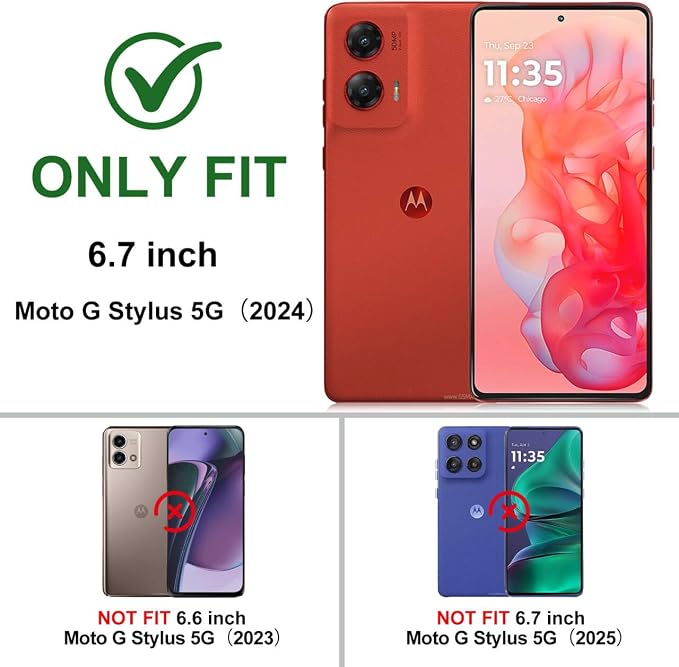 Gritup for Motorola Moto G Stylus 5G 2024 Case: G Stylus 2024 Case with Screen Protector*2 [Magnetic Stand] [Slide Camera Cover] Shock Proof Military-Grade para G Stylus-5G-2024 Red+Black - Image 2