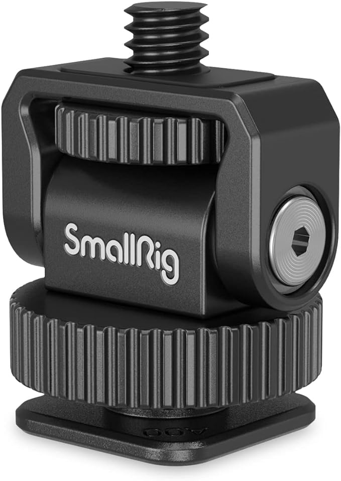 SmallRig Mini Ball Head Cold Shoe Mount Adapter with 1/4"-20 Thread - 3577 | 1/4" Thread to Cold Shoe Adapter, Ball Head for Angle Adjustment, Mounts on Camera/Phone Cage for LED Light - Image 3