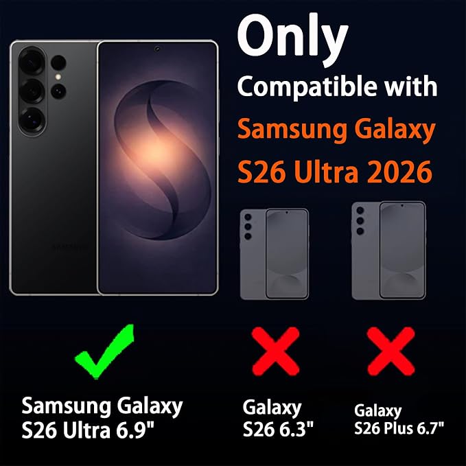 2 Pack for Samsung Galaxy S26 Ultra Camera Lens Protector,9H Tempered Glass Lens Screen Protector,Ultra HD Anti Scratch Camera Cover for Galaxy S 26 Ultra 2026,Black - Image 2
