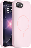 miracase Magnetic for iPhone 17e Case & iPhone 16e Case, [Soft Anti-Scratch Microfiber Lining], Compatible with MagSafe, Silicone Shockproof Protection Phone Case for iPhone 17e/16e, Sand Pink by Miracase