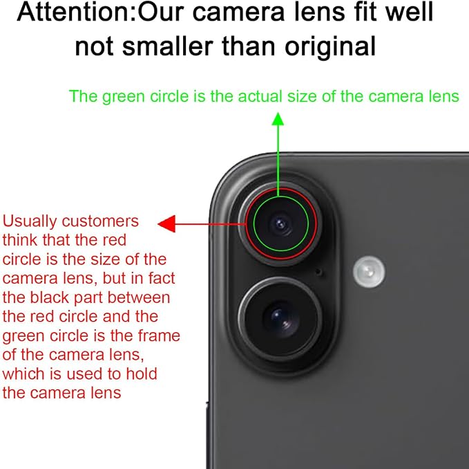 2 Set Back Rear Camera Lens Glass Replacement for iPhone 16 and iPhone 16 Plus with Reparing Toolkit - Image 8