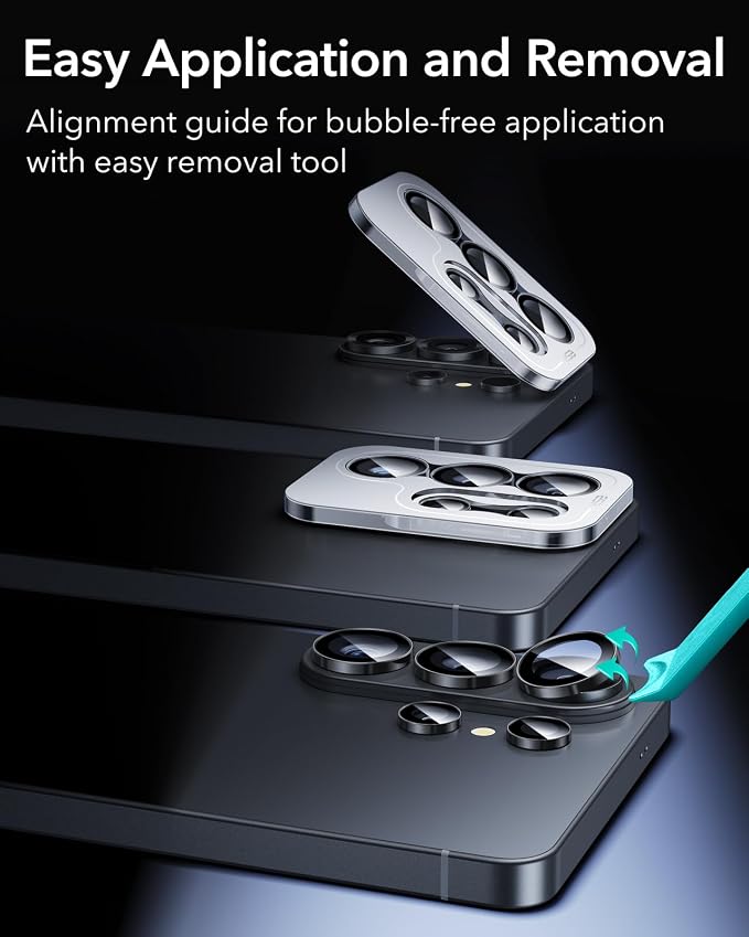 ESR for Samsung Galaxy S26 Ultra Camera Lens Protector, 2 Pack, Black | Individual Camera Cover, 9H Tempered Glass, Original Camera Clarity, Scratch-Resistant, Case Friendly - Image 7