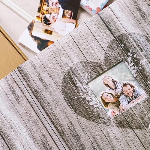 Holoary Self Adhesive Page Scrapbook Photo Album with Metallic Pen for 3x5 4x6 5x7 6x8 8x10 Hand Made DIY 40 pages Albums, Printed Kraft Paper Cover Memory Book (Wood Grain with Window) - Image 5
