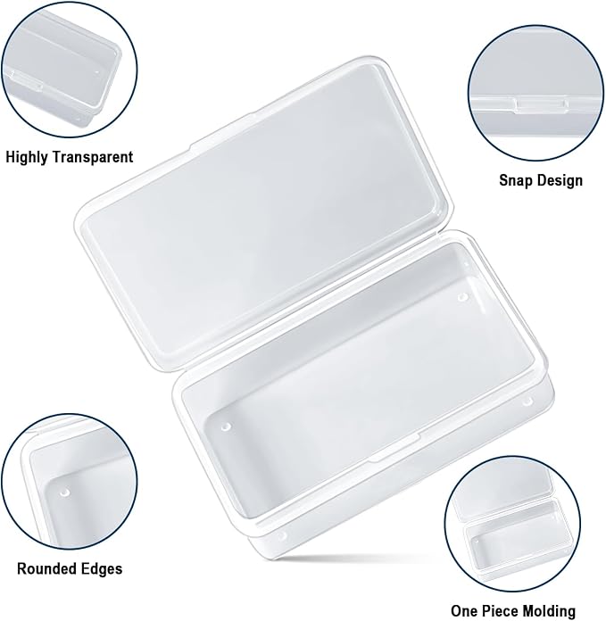 Blank Card Case, 8 Pack Clear Plastic Card Deck Box, Snaps Closed | Storage Box for Base Ball Trading Cards, Business Cards & More - Image 7