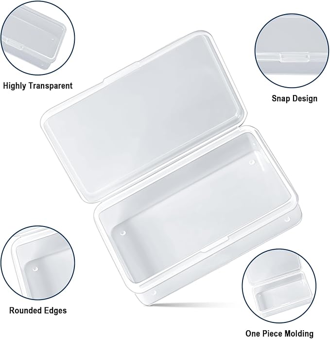 Blank Card Case, 6 Pack Clear Plastic Card Deck Box, Snaps Closed | Storage Box for Base Ball Trading Cards, Business Cards & More - Image 7