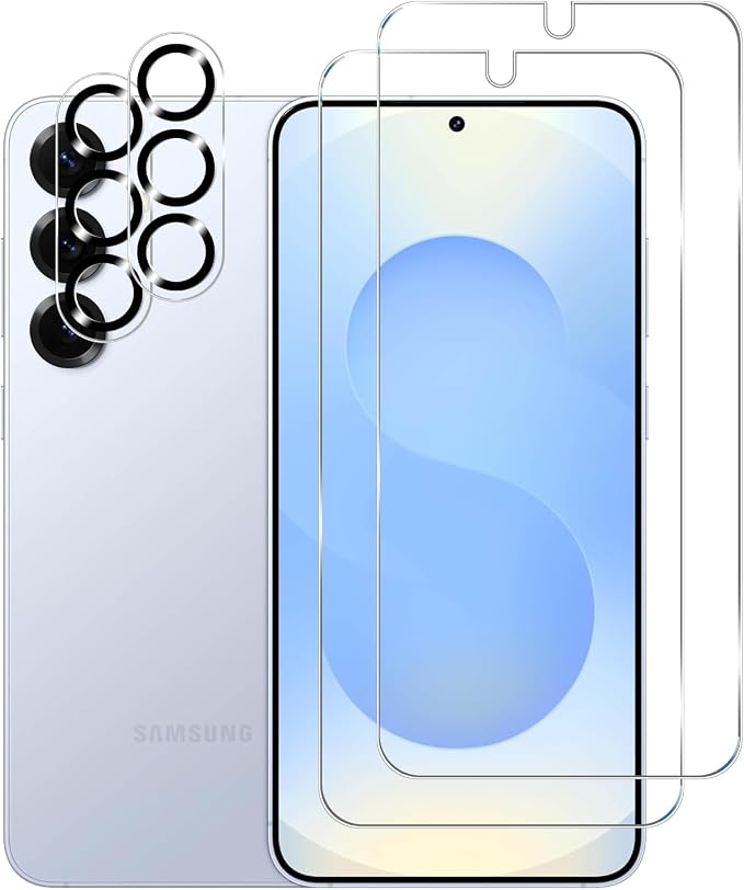 BIGFACE Galaxy S25 Tempered Glass Screen Protector + Camera Lens Protector [ 2 + 2 Pack ][Case Friendly] [Anti-Scratch] [Ultrasonic Fingerprint Unlock] Clear HD Protective Film for Samsung Galaxy S25 by Wehaveaprofessionalteam