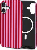 TPU Phone Case for iPhone 16, MagSafe Wireless Charging Compatible, Shockproof Slim Fit Protective Cover with Anti-Yellowing & Raised Camera Protection (Stripes 4, iPhone 16) by Unknown
