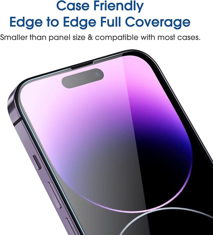 amFilm OneTouch for iPhone 14 Pro Screen Protector 6.1'' Tempered Glass | Auto-Alignment, 30s Install, Bubble Free, 9H Hardness, Scratch & Drop Protection, HD Clear, Case Friendly, 2 Pack (14P-6.1'') - Image 4