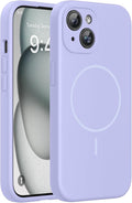 miracase Compatible with iPhone 15 Case, [Soft Anti-Scratch Microfiber Lining], Liquid Silicone Case Gel Rubber Shockproof Drop Protection Phone Case for iPhone 15, Light Purple by Miracase