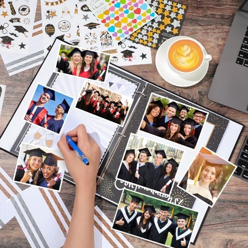 Pasimy Graduation Scrapbook Kit A4 Photo Album 60 Pages Removable DIY Memory Scrap Book Grad Picture Album with Stickers Holds 4x6 5x7 8x10 Pictures for Grad Class of 2026 Graduation Gifts(Classic) - Image 5