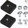 Niewalda PU-40 Aluminum Quick Release Plate with 1/4", 3/8" Mount Screw | Tripod Mounting Plate for SLR Camera Tripod, Includes 1/4" D-Ring Screw/Slotted Screw and 3/8" to 1/4" Mount Screw Adapter by Niewalda