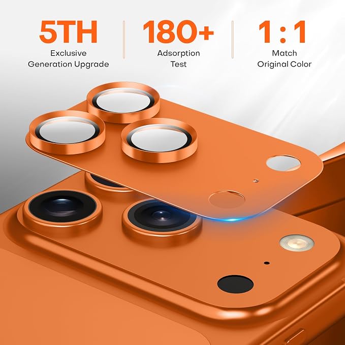 for iPhone 17 Pro Camera Lens Protector- Cosmic Orange | Aluminum Alloy, Tempered Glass Camera Cover, Nano Reinforced Adhesive, Accessories, Anti-Drop, Anti-Scratch, Case Friendly - Image 4