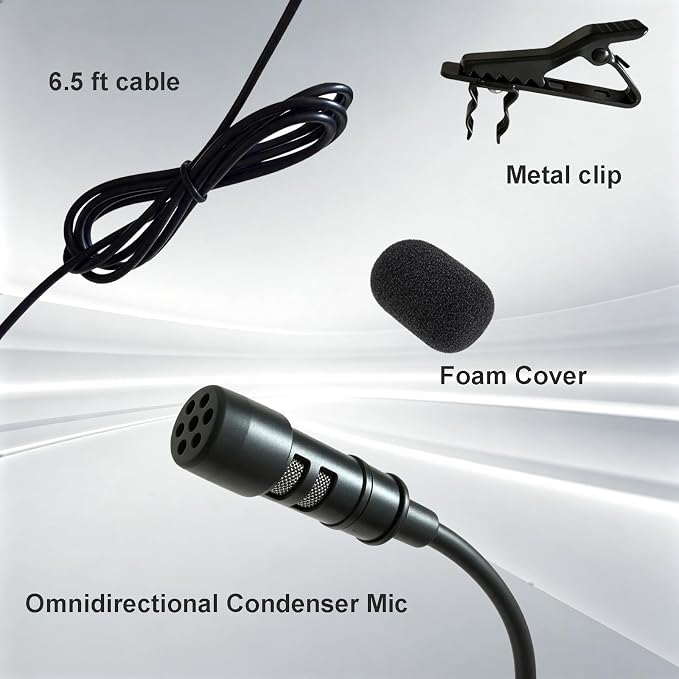 Replacement Lavalier Microphone Compatible with AKG Wireless Bodypacks–Condenser Lapel Mic with TA3F Mini 3-Pin Connector for AKG Bodypacks Transmitters for Singers, Speakers,Performers - Image 4