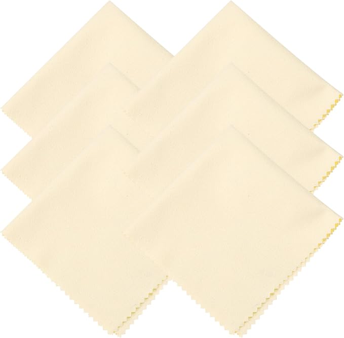 uxcell 6 Pcs Microfiber Cleaning Cloth for Glasses, 8 x 8 Inch Eyeglass Cleaning Cloth, Glasses Cleaner Wipes for Electronics Lenses Screens Cameras Cell Phones, Beige by uxcell