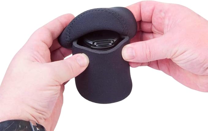 OP/TECH USA Fold-Over Neoprene Lens Pouch – Camera Lens Case for safe Lens Cover storage, Great for Photography & outdoor shoot, Keeps your Lens secure with No-Lose Lid-253 (Black) - Made in USA - Image 7