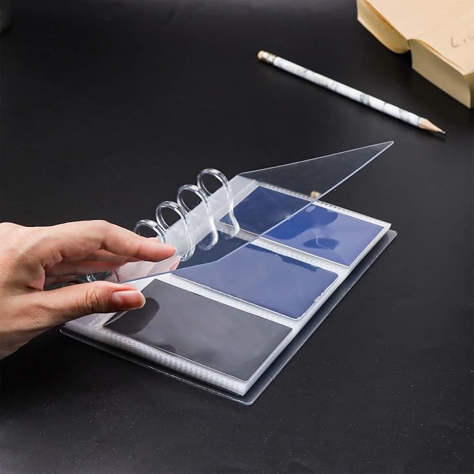 Clear Discbound Pocket Sleeves 7 Disc Sheet Protectors 20 Inner Pages PP 3.5x2.4 Pockets PET Cover Photo Card Protector Binder Album (3 Pocket - 7 Disc) - Image 2