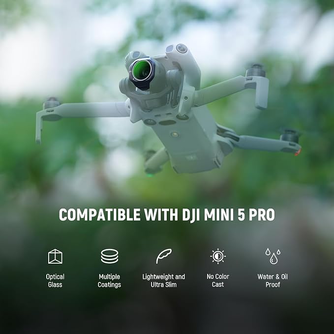 NEEWER CPL Filter Compatible with DJI Mini 5 Pro Drone, Snap On Adjustable Circular Polarizing Polarizer Lens Filter Multicoated Optical Glass Aerial Photography Accessories - Image 2
