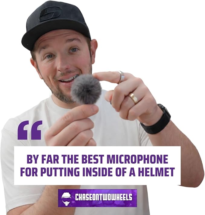 Purple Panda Lavalier Microphone for GoPro, DJI, Insta360 Mic Adapters | Wired Motovlogging Lapel Mic for Go Pro Media Mod, 3.5mm, Osmo Action & Insta360 Audio Adapters, Motorcycle Helmet Clip On - Image 4