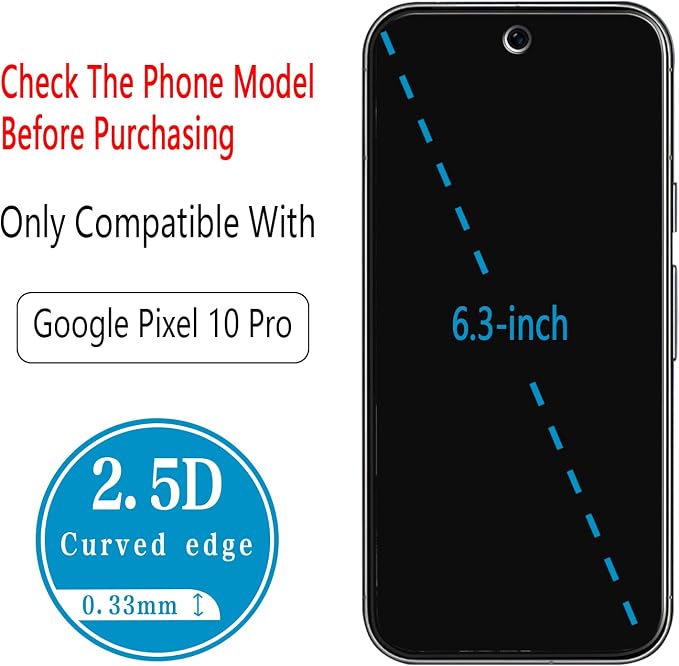 2+2 Pack Screen Protector for Google Pixel 10 Pro Tempered Glass | with Camera Lens Protector, Fingerprint ID Compatible, Anti Scratch, Bubble Free - Image 3