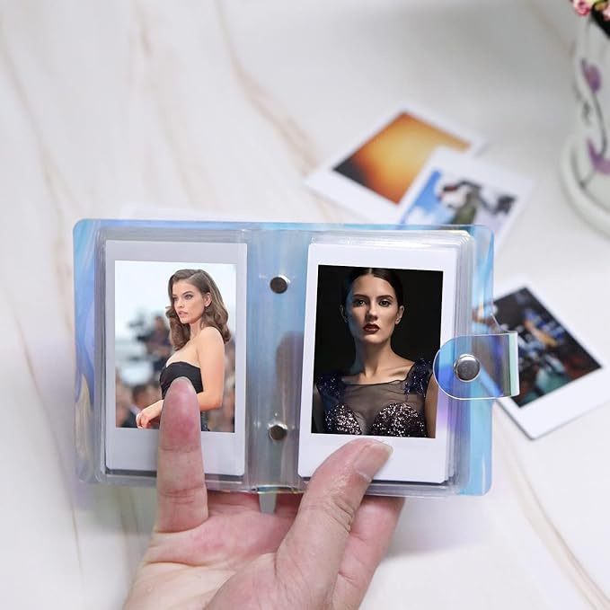 Ruibytree 2 Pack Holographic Small Photo Album 2x3 for Fujifilm Instax Mini | 72 Instant Photo Capacity, Portable Size, Acid-Free Pages, Snap Closure, Fits Polaroid 2x3 Prints, Carry Favorite Memories - Image 6