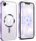 Magnetic Glossy Case for iPhone 17e,iPhone17e/16e Phone Case Slim Clear Luxury with Screen Protector & Camera Protector [Compatible with MagSafe], Shockproof Cover for iPhone Case 17e-Purple by Unknown