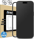 Mothca 2 Pack Matte Glass Screen Protector for iPhone 15 [6.1 inch] + 2 Pack Camera Lens Protector, Anti-Glare & Anti-Fingerprint Case Friendly Tempered Glass Film, Bubble Free, Smooth as Silk by MothcaDirect