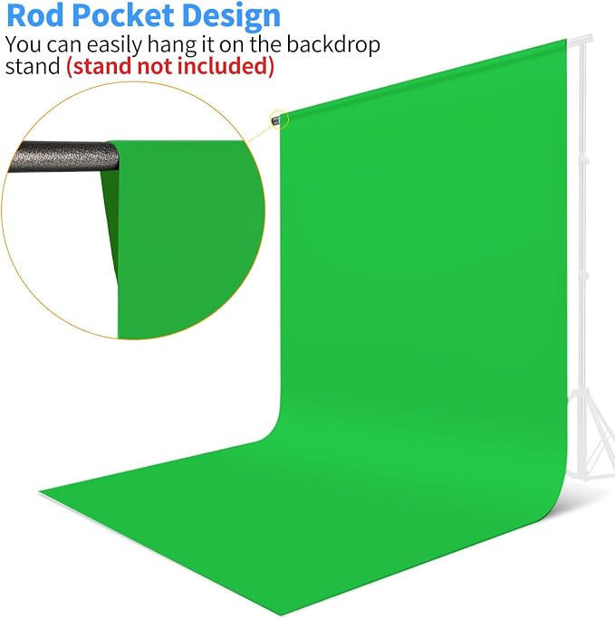 Hemmotop Chromakey Green Screen Backdrop, 5x7ft Small Background Fabric | Solid Chroma Green, Polyester Cloth, Perfect for Streaming Video Calls Zoom Studio, Ideal for Content Creators, Photography - Image 5