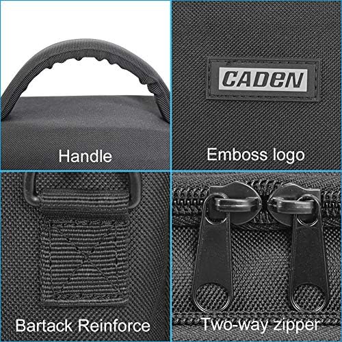 CADeN Compact Camera Shoulder Crossbody Bag Case Compatible for Nikon, Canon, Sony SLR/DSLR Mirrorless Cameras and Lenses Waterproof(1.0 S, Black) - Image 6