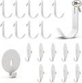 HUHOLE 20PC White Pegboard Clip Hooks for Thin Metal 1/4 Inch Pegboard | Picture Hangers with 10 lb Capacity, 10 Round and 10 Angled Peg Hooks for Jewelry, Crafts and Small Accessories by HUHOLE