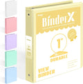 BinderX 3 Ring Binder 1 Inch, 1" Clear View Binder, Yellow, Letter Size | Extra Durable, PVC-Free, Customizable, Interior Pockets, 175-Sheet Capacity, Eco-Friendly, Reinforced Hinge, School, Office by Sooez