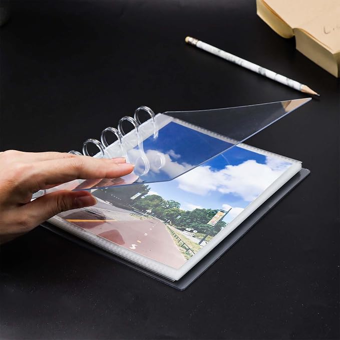 Clear Discbound Pocket Sleeves 7 Disc Sheet Protectors 20 Inner Pages PP 5x7 Pockets PET Cover Photo Card Protector Binder Album (1 Pocket - 7 Disc) - Image 2