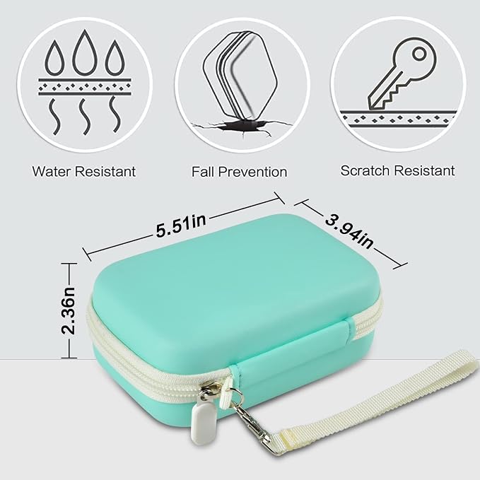 Case for Canon Ivy 2 / CLIQ+2/ CLIQ 2/ for KODAK Step Mini Photo Printer | Hard-shell EVA case, Zippered Mesh Pocket Fits Photo Paper & Cable, Securing Straps, Detachable Handle, Case Only, Green - Image 5