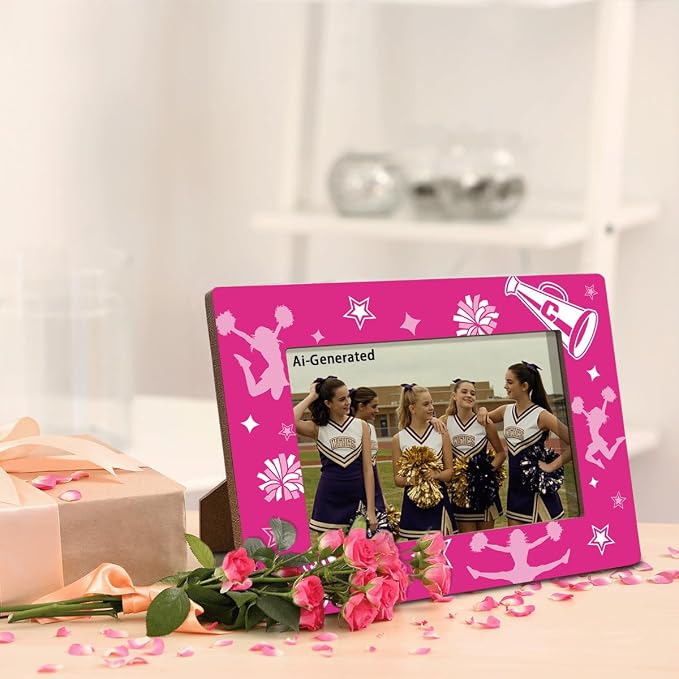 Pink Cheerleading Picture Frame for 4x6 Photo, Cheer Team Photo Frame with Easel Back, Desk Shelf Decor, Gift for Cheerleaders Coach Girls Team Senior Night End of Season - Image 4