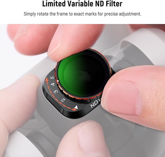 NEEWER Variable ND Filter Compatible with DJI Mini 3 / Mini 3 Pro, ND2-32 1-5 Stops Snap On Multicoated HD Optical Glass Slim Drone Camera Lens Aerial Video Photography Accessories - Image 3