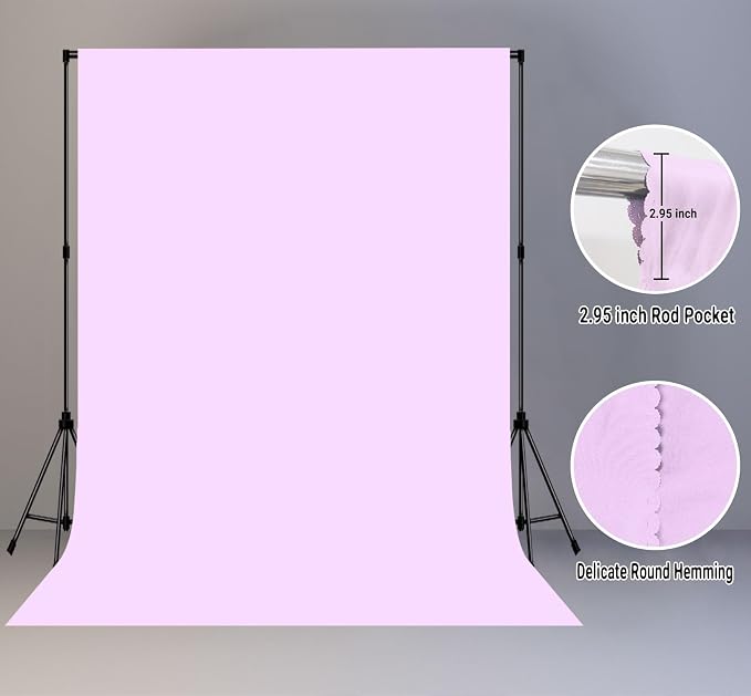 Light Purple Photography Backdrop for Photoshoot, Fabric 8x10ft | Polyester Studio Photo Backgrounds, Non Reflective, Easy to Hang, for Portrait Shoot, Product, Party Decor, Video Creation - Image 2