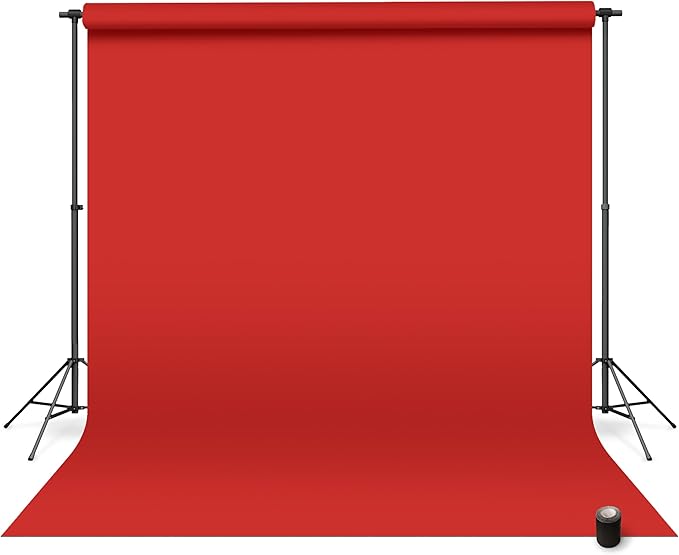 Denny Mfg Seamless Paper Backdrop for Photoshoot, Red, 53 in x 36 ft | Backdrop Roll, Matte Finish for Portraits, Product Photos and Video Shoots, Includes Free Roll Gaffer Tape (2 in x 13 ft) by DennyManufacturing
