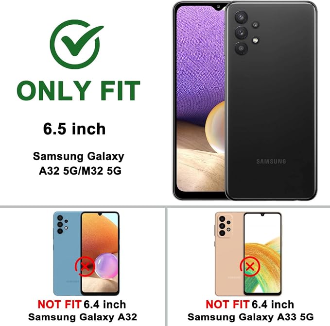 Gritup for Galaxy A32 5G Case Military-Grade Shockproof with Kickstand | with 2 PCS Screen Protector, Slide Camera Cover, Heavy Duty Outdoor Protection Funda para Galaxy A 32 Cover-Green+Pink - Image 3