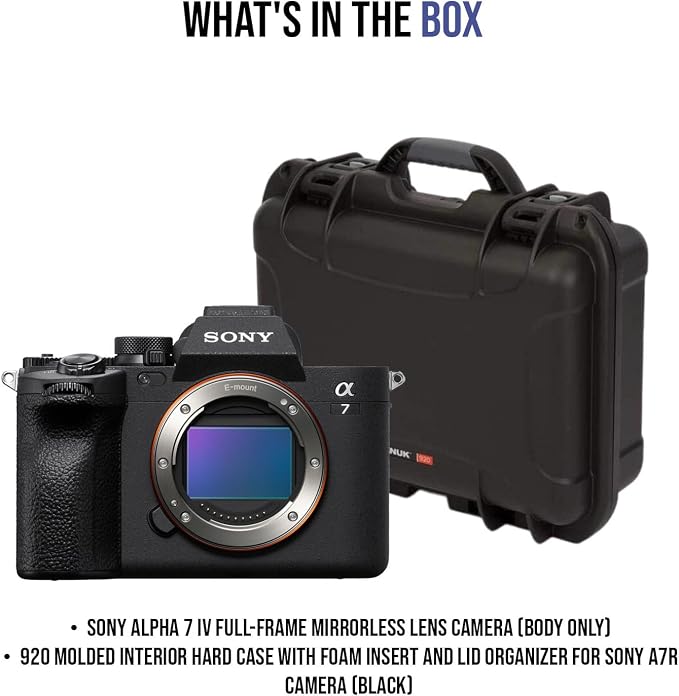 Sony Alpha 7 IV Full-Frame Mirrorless Lens Camera (Body Only) Bundle | 920 Molded Interior Hard Case with Foam Insert, Lid Organizer for A7R, (2 items) - Image 8